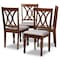 Baxton Studio Augustine Grey Upholstered and Walnut Wood 4-Piece Dining Chair Set 165-9882 - alternate 1